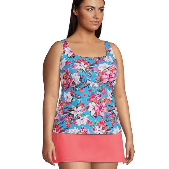 NWT Lands' End Women's Square Neck Underwire Tankini Top Size 16W-22W $75 4C720 - Picture 3 of 4